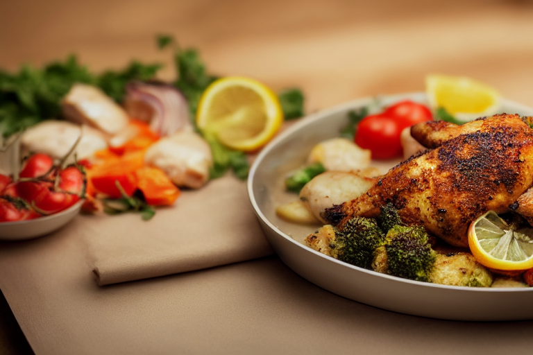 receta de pollo al horno con verduras imagen